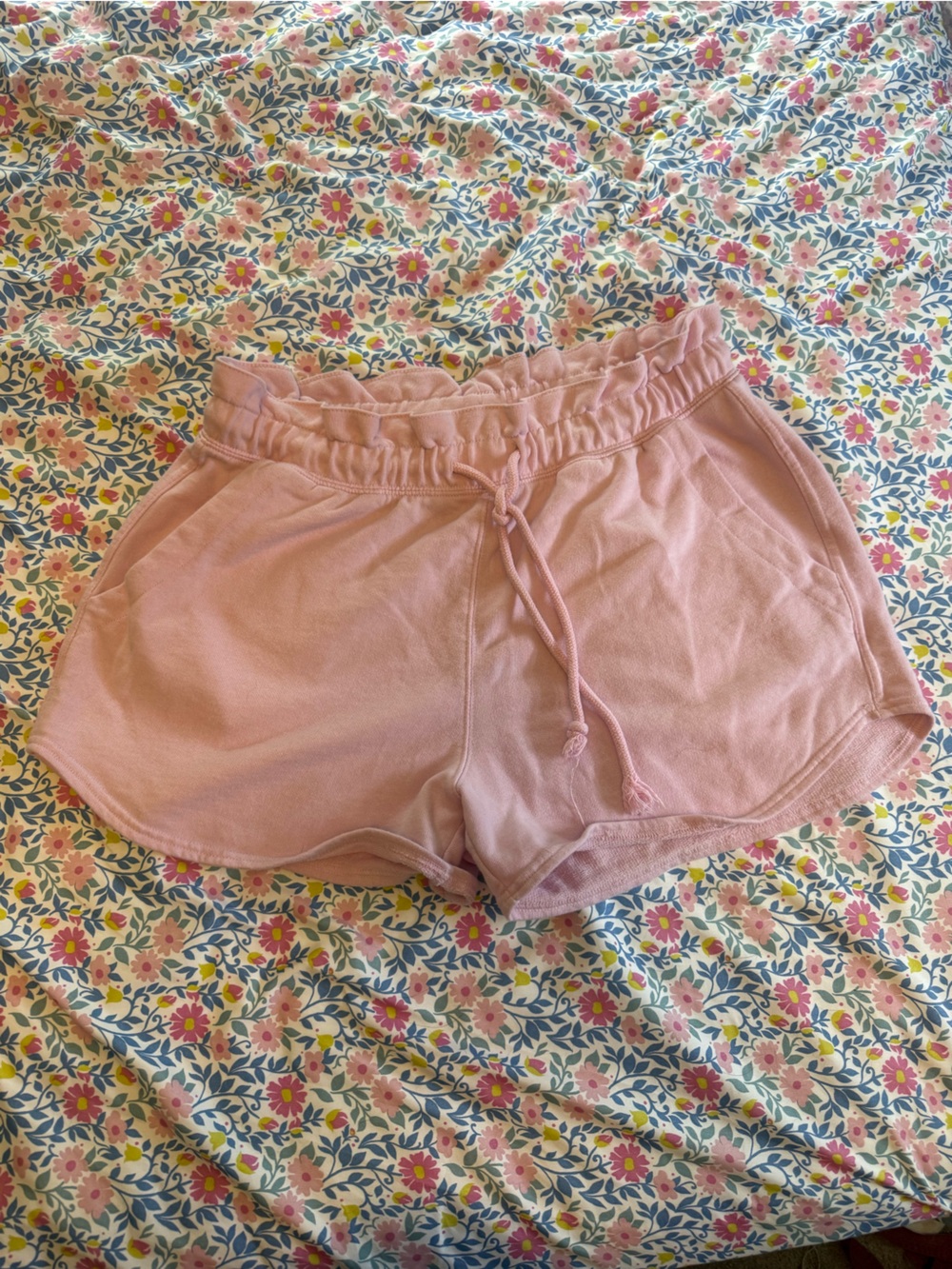Light pink Paperbag Waist lounge Shorts